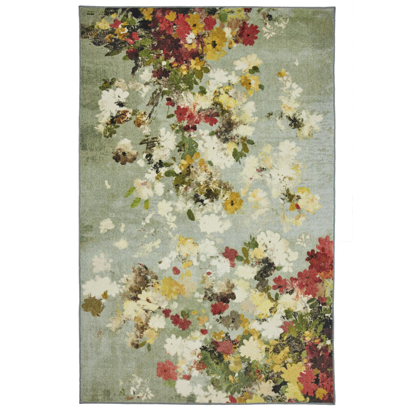 Alcott Hill® Kopp Merging Floral Green/Beige Area Rug & Reviews Wayfair